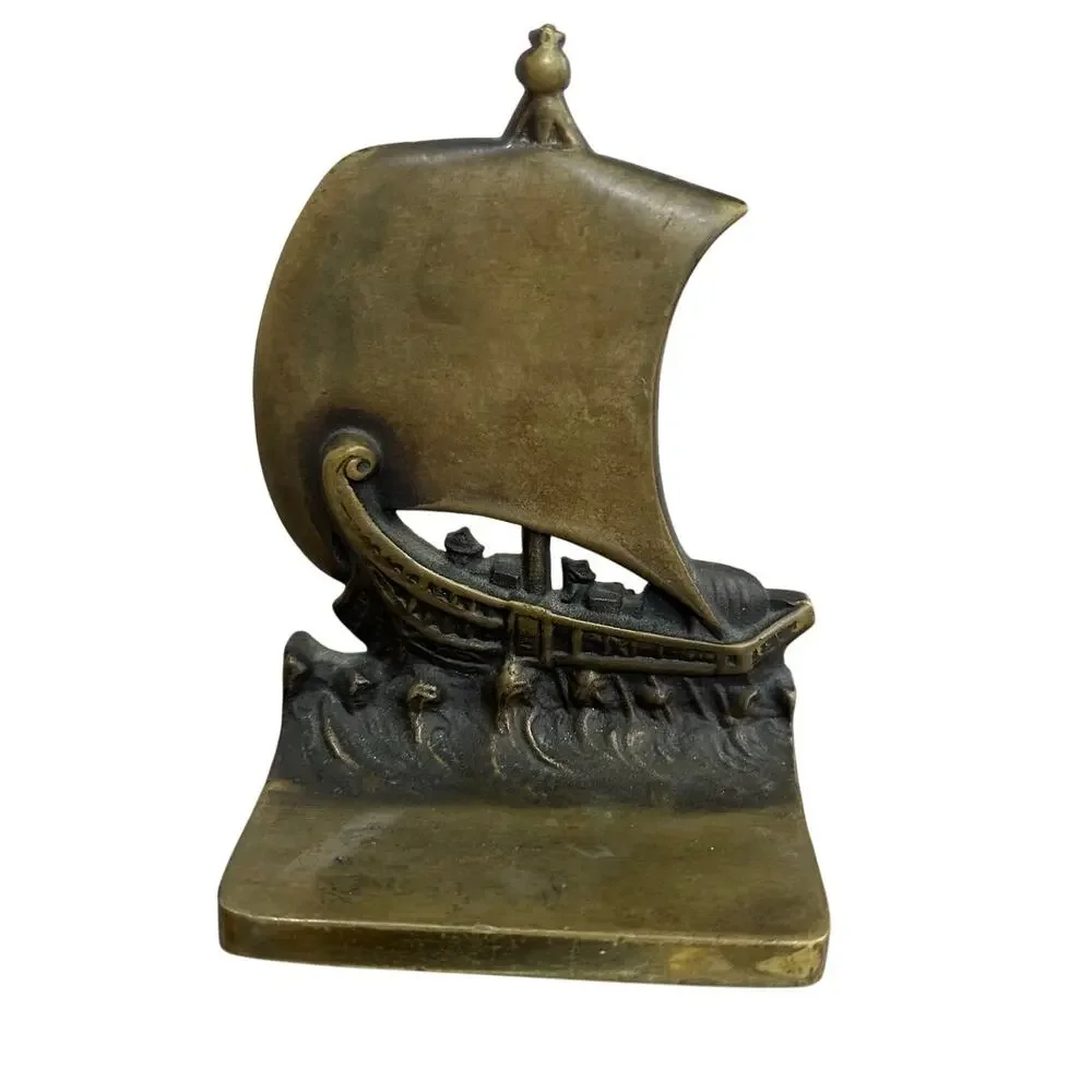 Antique Nautical Ship Doorstop – Bradley & Hubbard Style Cast Metal